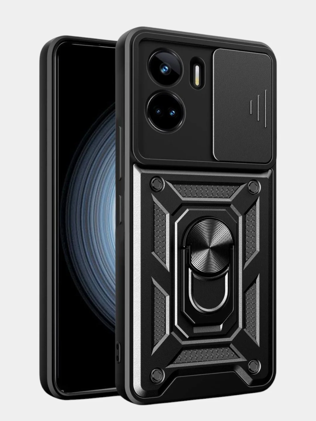 Черный чехол противоударный kick с защитой камеры для Honor 90 Lite