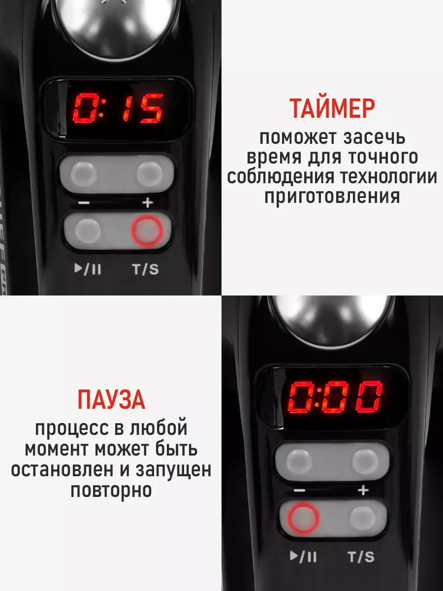 Черный миксер CHEF PRO CF-MX1300A черный жемчуг