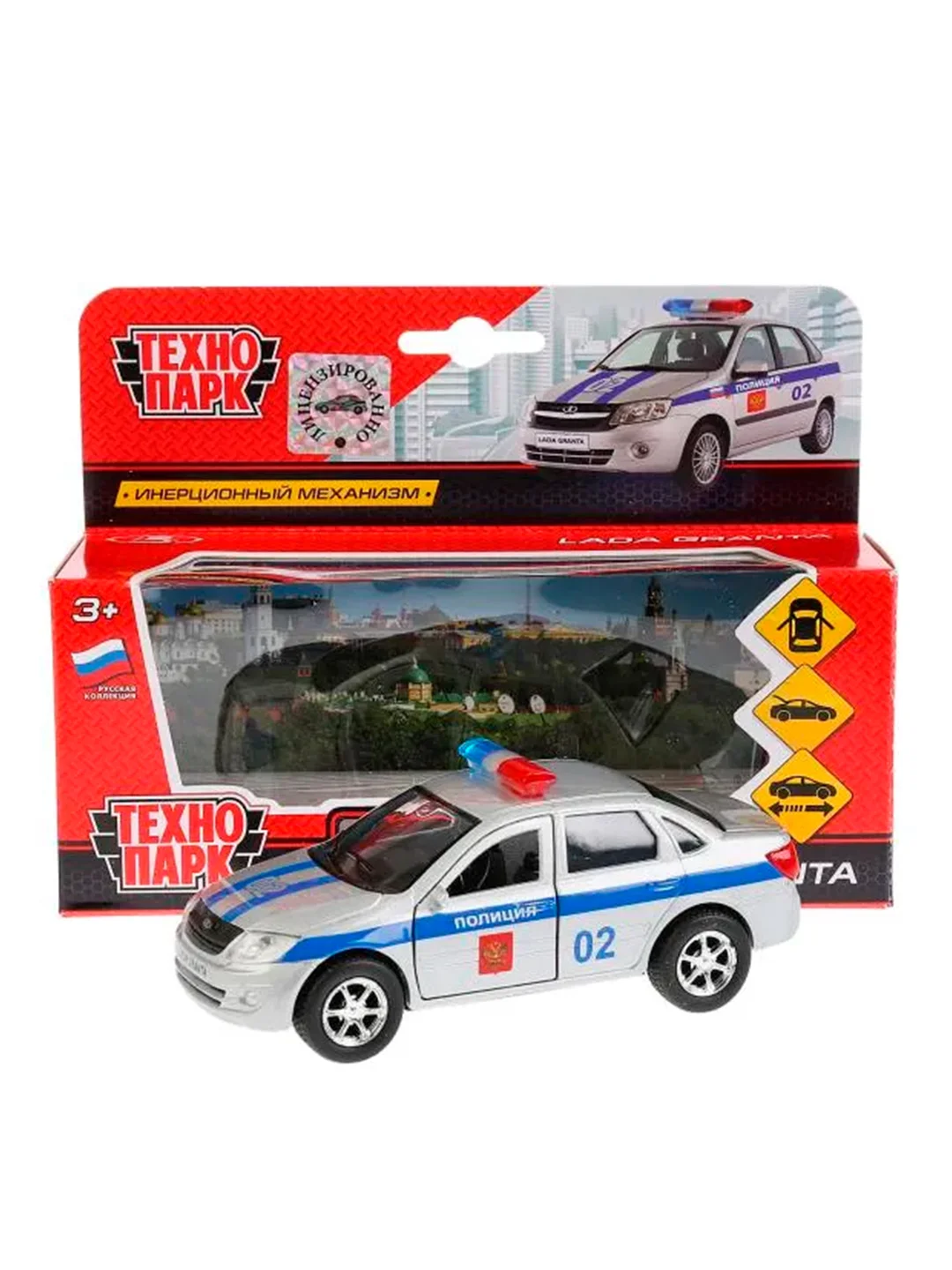 Машина металлическая Технопарк "LADA granta. Полиция", 12 см