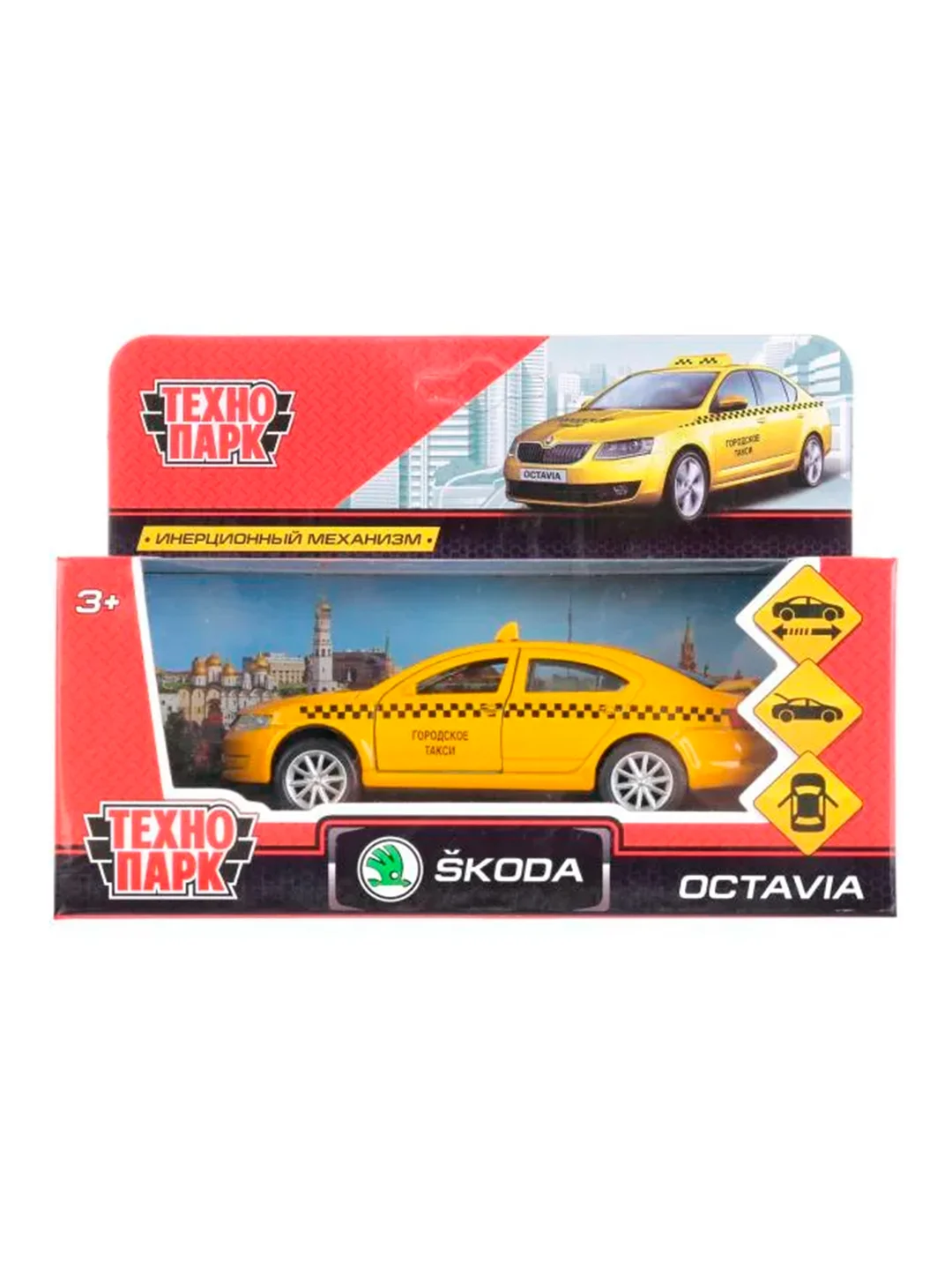 Машинка ТехноПарк "Skoda Octavia Такси", 12 см