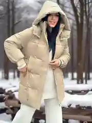 Бежевый куртка женская зимняя