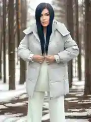 Серый металлик куртка женская зимняя