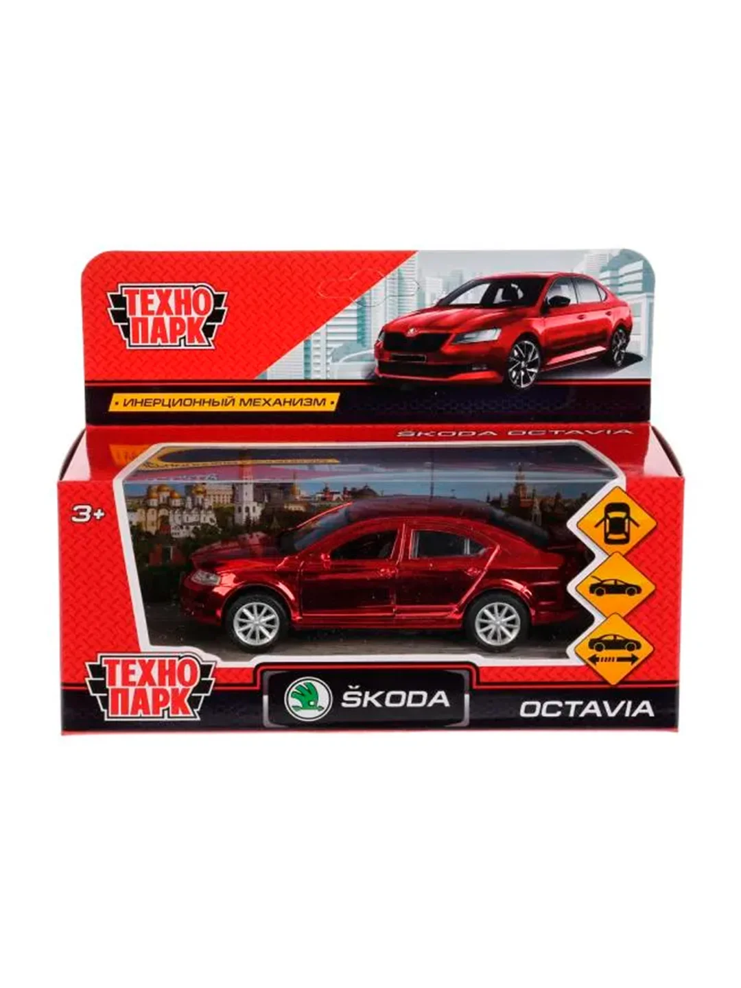 Металлическая модель ТехноПарк Skoda Octavia. Хром, 12 см