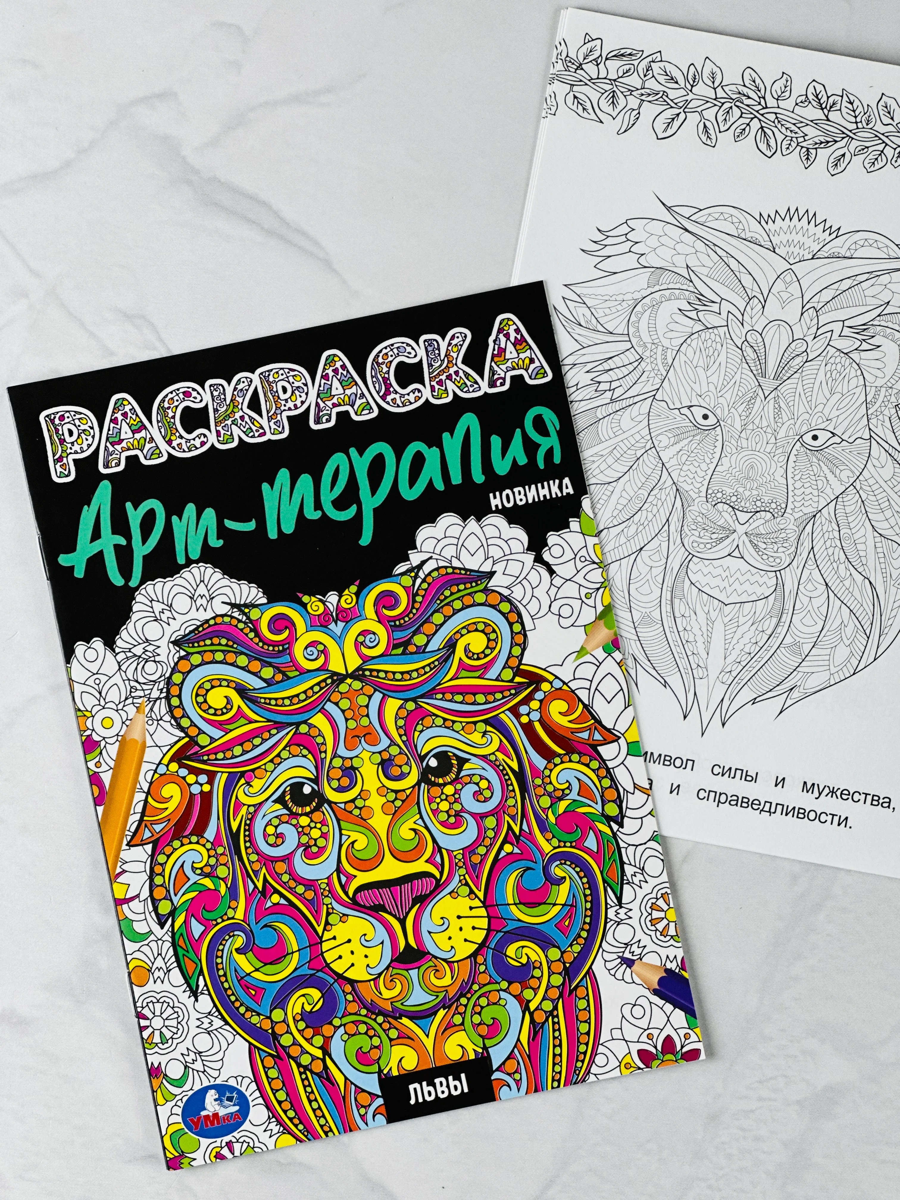 Раскраска детская антистресс Львы животные Арт терапия для детей развитие мелкой моторики