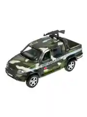 Коллекционная металлическая машина ТехноПарк Военный УАЗ Pickup с пулеметом, 12 см