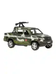 Коллекционная металлическая машина ТехноПарк Военный УАЗ Pickup с пулеметом, 12 см