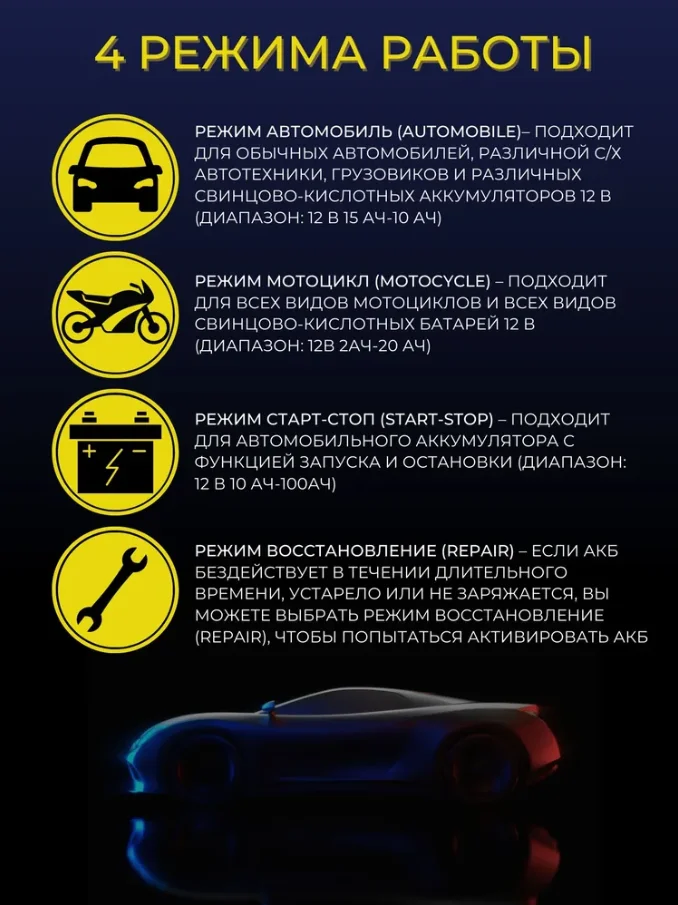 Зарядное устройство для аккумуляторов автомобиля