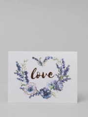 Поздравительная открытка для девушки, дизайнерская "Love", 8х6 см
