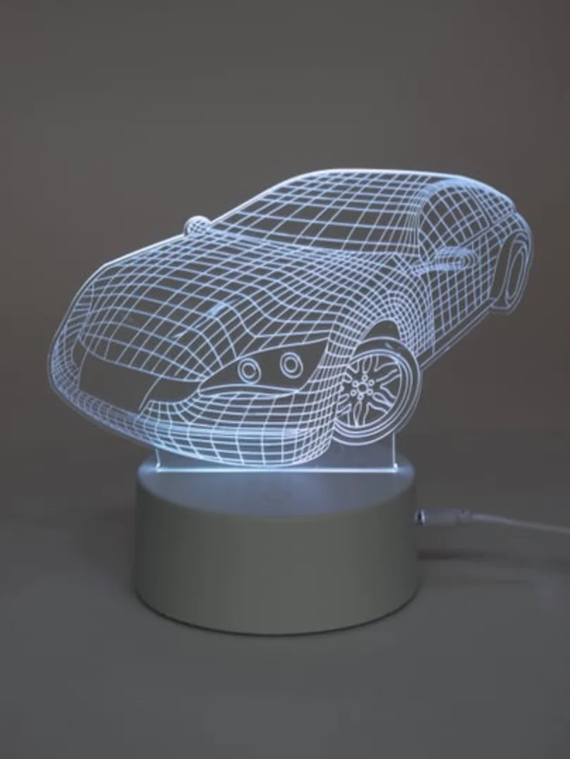 Светильник 3D светодиодный, LED, 8 цветов, с блоком питания