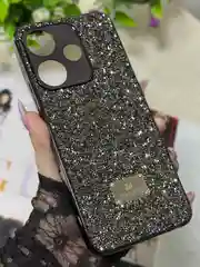 Черный чехол для Xiaomi Redmi 13,  стразы, редми 13