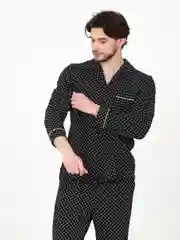 Черный пижама мужская Хоум Стайл: рубашка, брюки, 5013П
