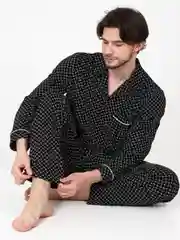 Черный пижама мужская Хоум Стайл: рубашка, брюки, 5013П