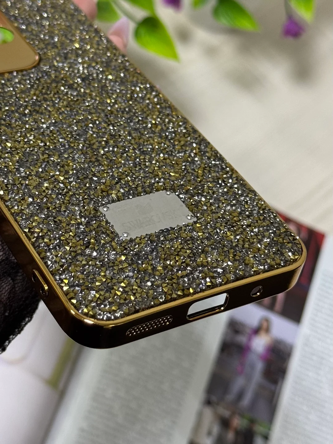 Золотой чехол для Xiaomi Redmi 13,  стразы, редми 13
