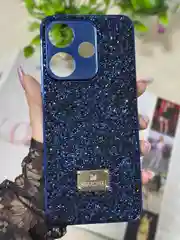 Синий чехол для Xiaomi Redmi 13,  стразы, редми 13