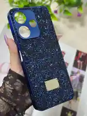Синий чехол для Xiaomi Redmi 13,  стразы, редми 13