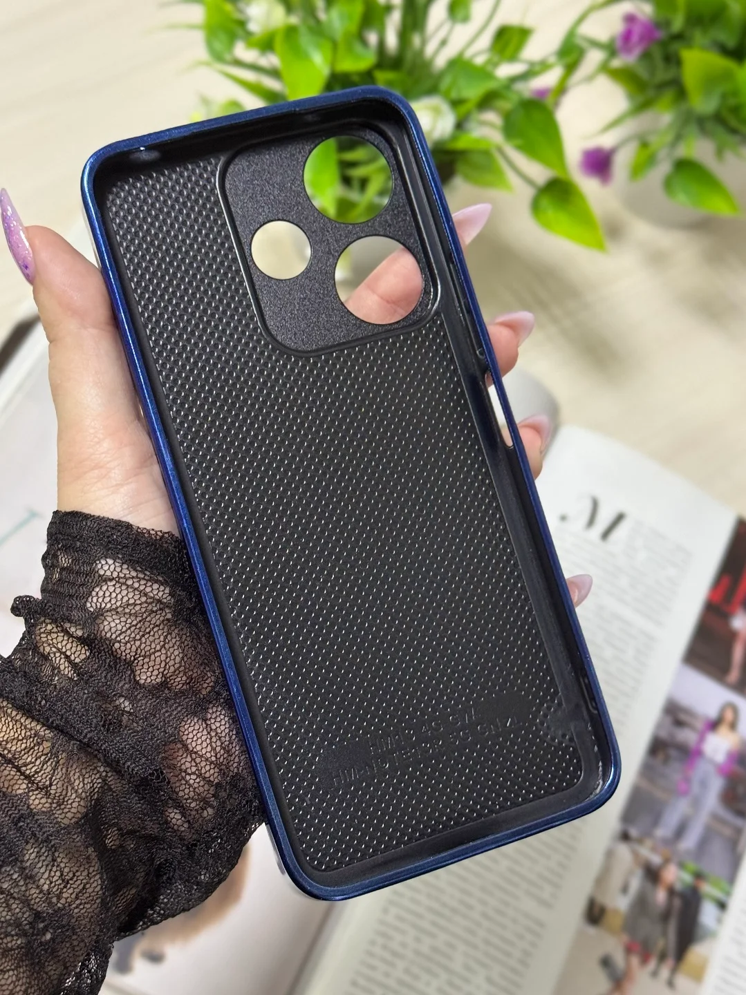 Синий чехол для Xiaomi Redmi 13,  стразы, редми 13