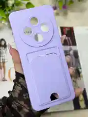 Лавандовый чехол для Redmi 14C, Poco C75, с карманом для карты
