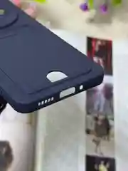 Темно-синий чехол для Redmi 14C, Poco C75, с карманом для карты