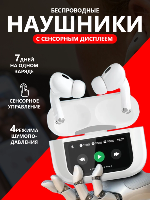 Беспроводные наушники HOCO EW72 с дисплеем, анимацией и шумоподавлением ANC IPhone / TWS