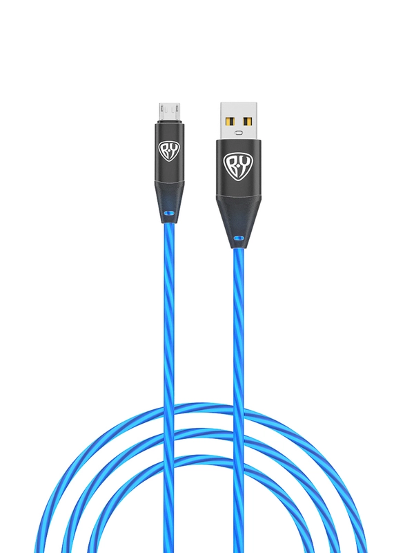 Кабель для зарядки Светящийся Micro USB, 1 м, 2.4А, Быстрая зарядка, LED подсветка