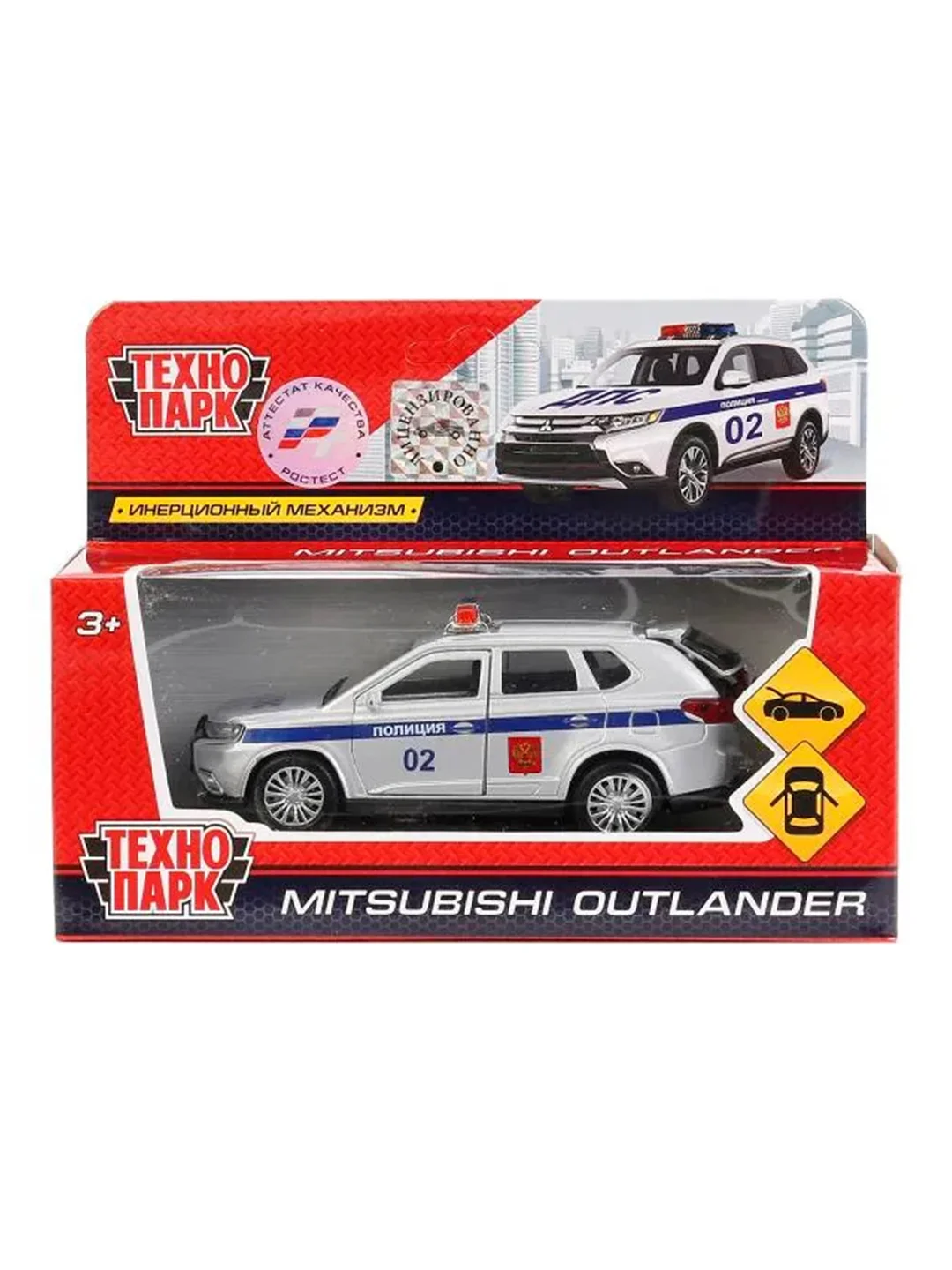 Игрушка Технопарк Машина металл MITSUBISHI OUTLANDER полиция" дл 12 см