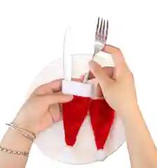 Новогодний колпак для сервировки стола / столовых приборов 10 штук, куверт, Новый год