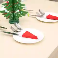 Новогодний колпак для сервировки стола / столовых приборов 10 штук, куверт, Новый год