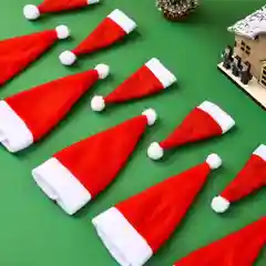 Новогодний колпак для сервировки стола / столовых приборов 10 штук, куверт, Новый год