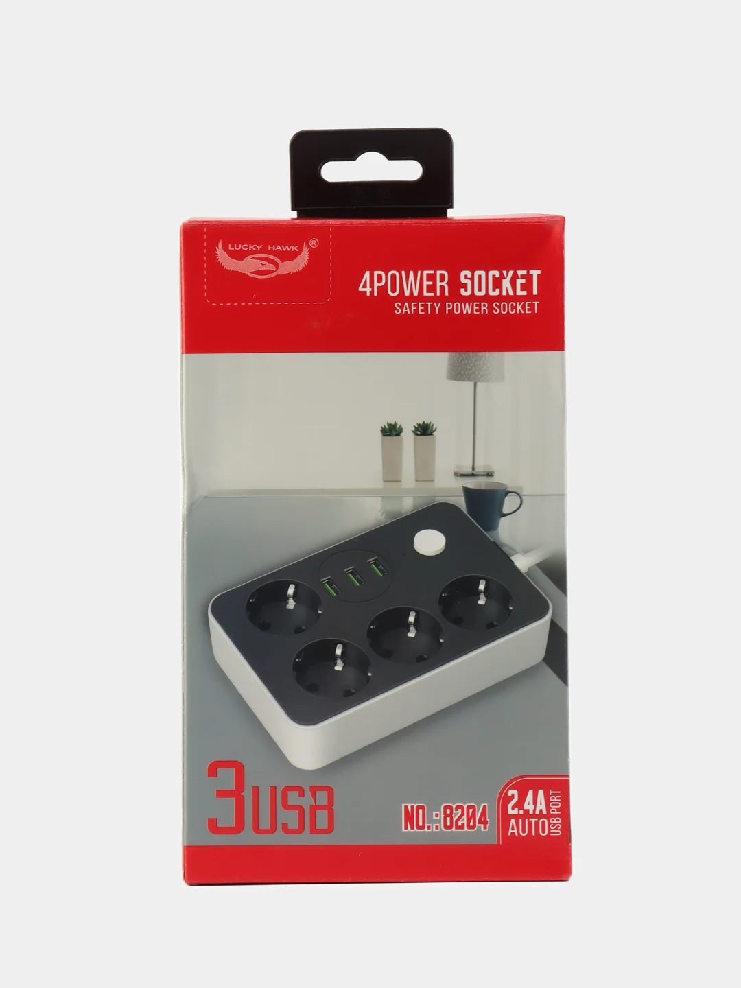 Серый металлик сетевой фильтр электрический удлинитель с USB зарядкой и Type-C, кнопкой выключения