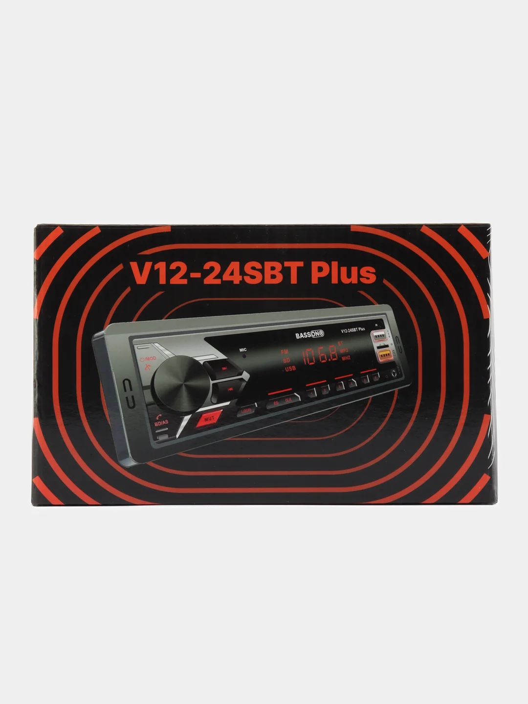 Автомагнитола BassON 1 DIN с пультом ДУ, Bluetooth, USB, AUX