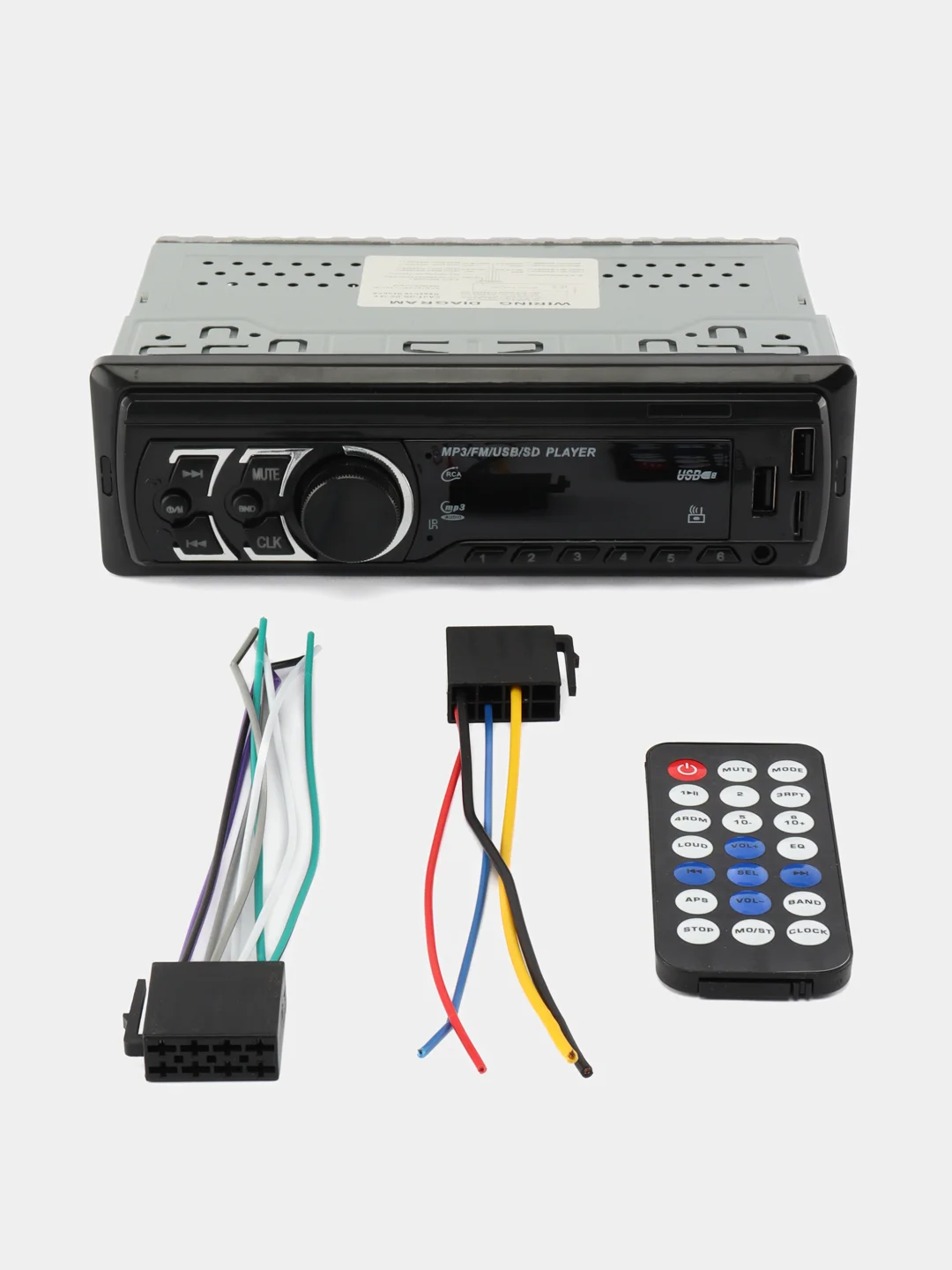 Автомагнитола Pioneer 1 DIN с пультом ДУ, Bluetooth, USB, AUX