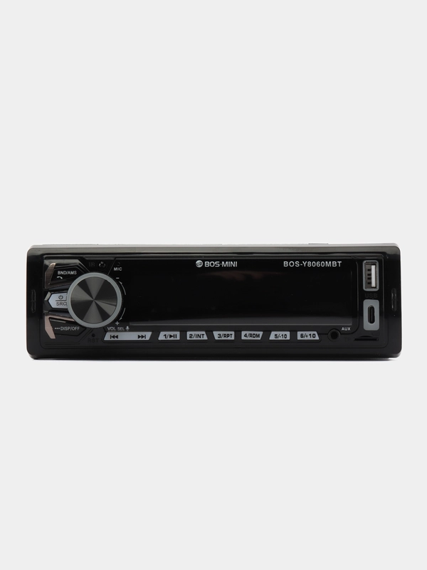 Автомагнитола BOS-MINI 1 DIN с пультом ДУ, Bluetooth, USB, AUX