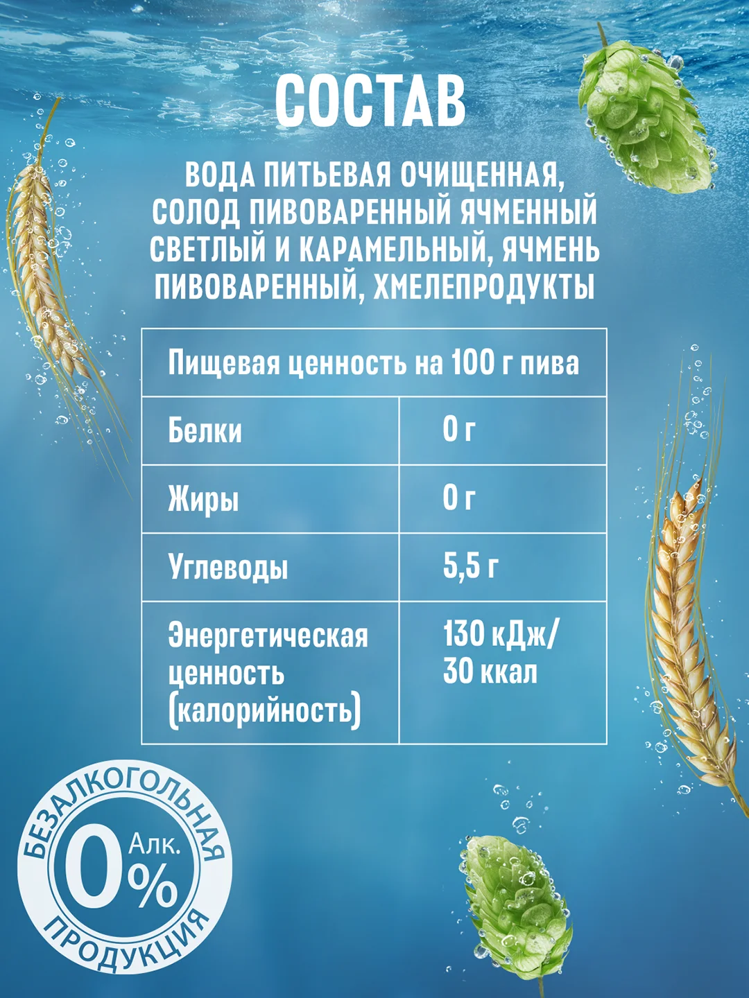 Пиво Балтика №0 Светлое Безалкогольное 0,45 л, банка