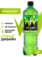 Энергетический напиток Flash Up Max Мятный Лайм 1 л, бутылка