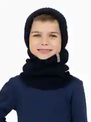 Темно-синий шапка и снуд, комплект демисезонный, Arctic kids
