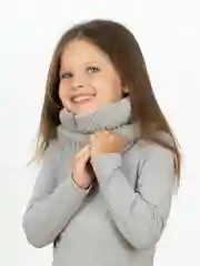 Серый меланж шапка и снуд, комплект демисезонный, Arctic kids