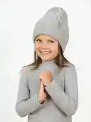 Серый меланж шапка и снуд, комплект демисезонный, Arctic kids