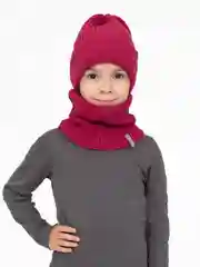 Розовый шапка и снуд, комплект демисезонный, Arctic kids