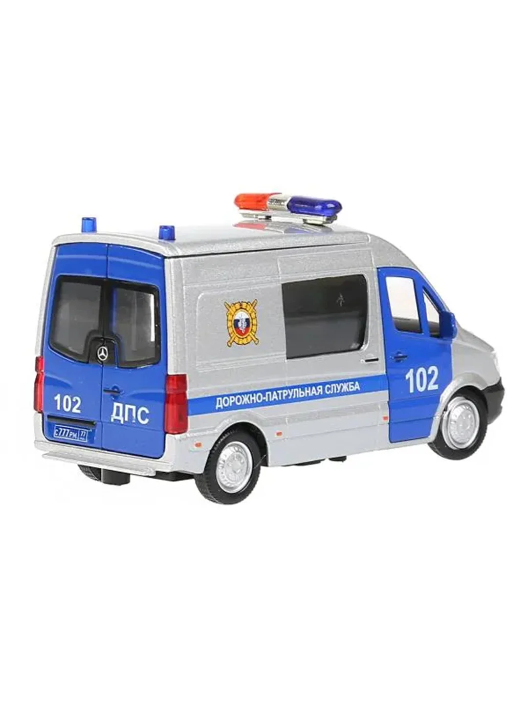 Металлическая инерционная модель Технопарк "Mercedes-Benz Sprinter. Полиция", 14 см