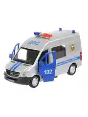 Металлическая инерционная модель Технопарк "Mercedes-Benz Sprinter. Полиция", 14 см