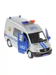 Металлическая инерционная модель Технопарк "Mercedes-Benz Sprinter. Полиция", 14 см