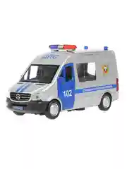 Металлическая инерционная модель Технопарк "Mercedes-Benz Sprinter. Полиция", 14 см