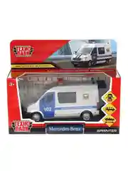 Металлическая инерционная модель Технопарк "Mercedes-Benz Sprinter. Полиция", 14 см