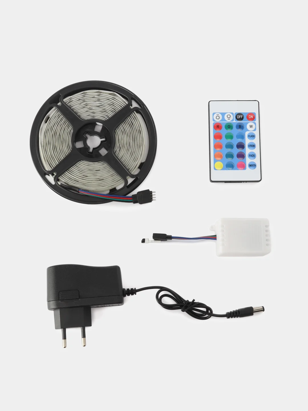 Светодиодная лента с пультом RGB, LED, 5 метров, 16 цветов