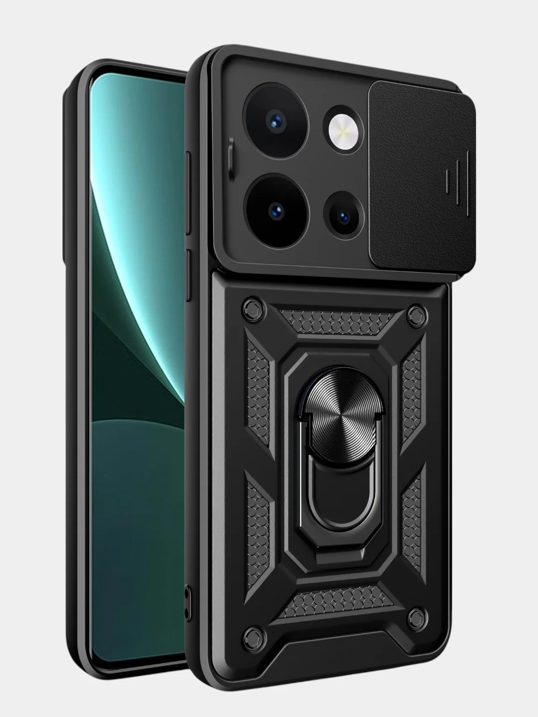 Черный чехол противоударный kick с защитой камеры для Vivo Y36
