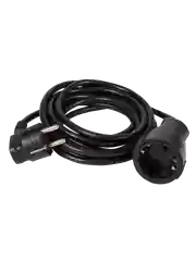 Черный удлинитель силовой шнур штепс. гнездо ПВС 3х1,5 3м ES-03-005-black