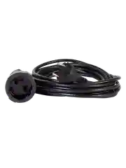 Черный удлинитель силовой шнур штепс. гнездо ПВС 2*0,75 5м ES-05-001-black