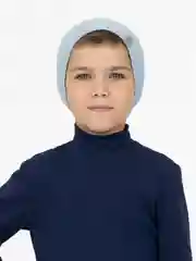 Светло-синий шапка демисезонная для мальчика, для девочки, вязаная,весна-осень