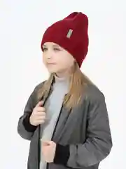 Вишнёвый шапка демисезонная для девочки для мальчика, Arctic kids