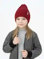 Вишнёвый шапка демисезонная для девочки для мальчика, Arctic kids